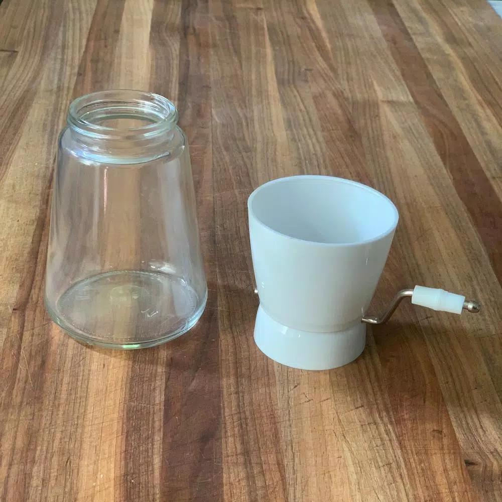 Fox Run White Nut Chopper with Glass Bowl and Stainless Steel Blades