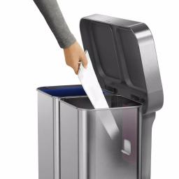 simplehuman 15 Gallon Dual Compartment Stainless Steel Step Trash Can and Recycling Bin thumbnail 8