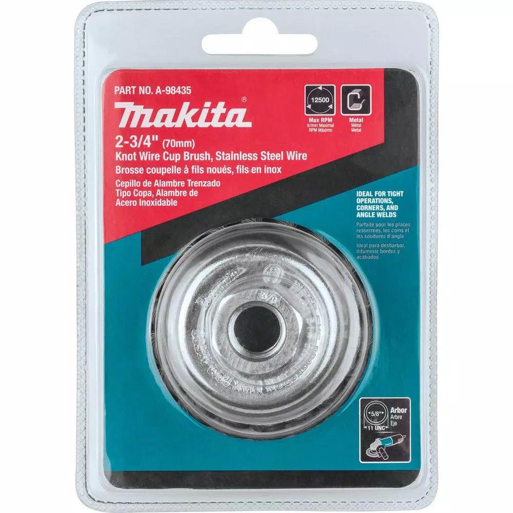 Makita 2-3/4 in. Stainless Steel Knot Wire Cup Brush for Angle Grinders