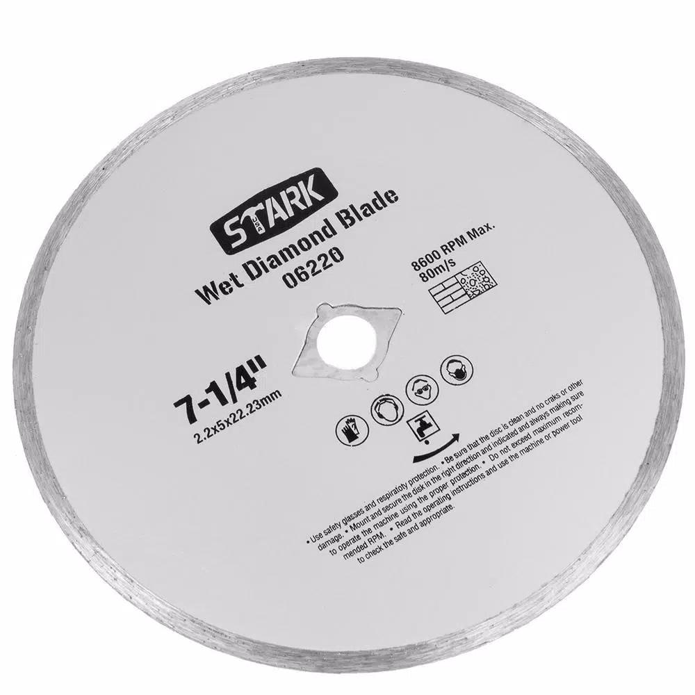 Stark 7-1/4 in. Continuous Rim Diamond Wet Saw Blade for Tile, Granite, and Marble