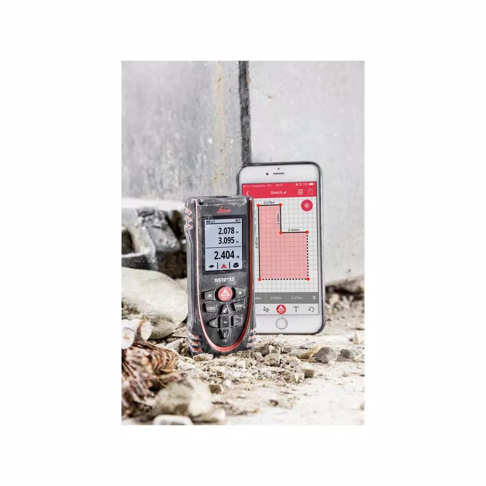 Leica DISTO X3 Laser Distance Meter, 500 ft. Range, IP65 Rugged Design