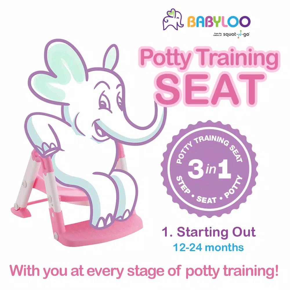 Babyloo Bambino 3-in-1 Convertible Toddler Potty Trainer and Step Stool - Pink
