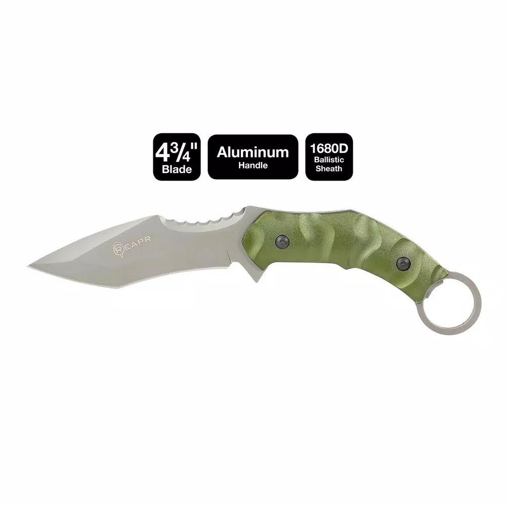 Sheffield REAPR SLAMR 4.75 in. Fixed Blade Drop Point Knife with Aluminum Handle