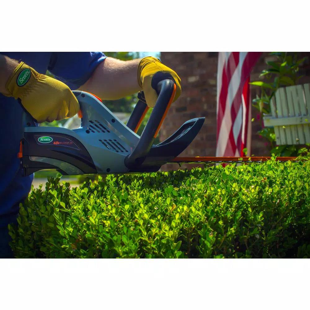 Scotts 40V Cordless 24 in. Lithium-Ion Hedge Trimmer with 2 Ah Battery and Charger