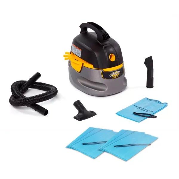 Stinger 2.5 Gal. 1.75 Peak HP Compact Wet/Dry Shop Vacuum with Hose and 6 Filter Bags