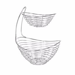Spectrum Opus Arched 2-Tier Chrome Server Basket, Steel Fruit and Vegetable Organizer thumbnail 1