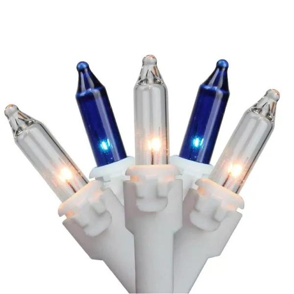 Northlight 50-Light Blue and Clear Mini Window Icicle Christmas Lights with White Wire