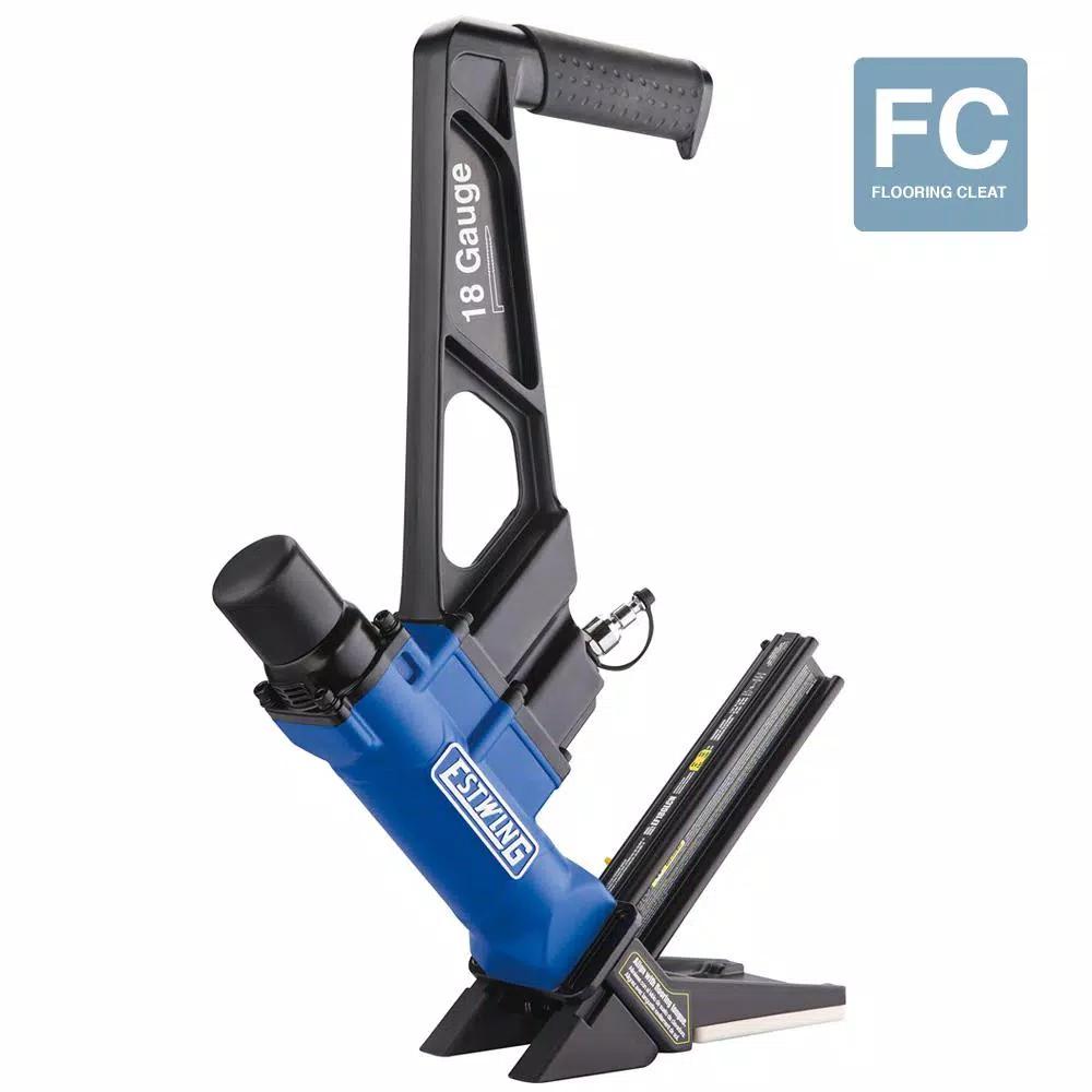 Estwing 18-Gauge L-Cleat Pneumatic Flooring Nailer Kit with Mallet and Padded Bag