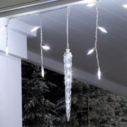 LightShow 75-Light White Shooting Star Icicle LED String Light with Cascading Lights thumbnail 7