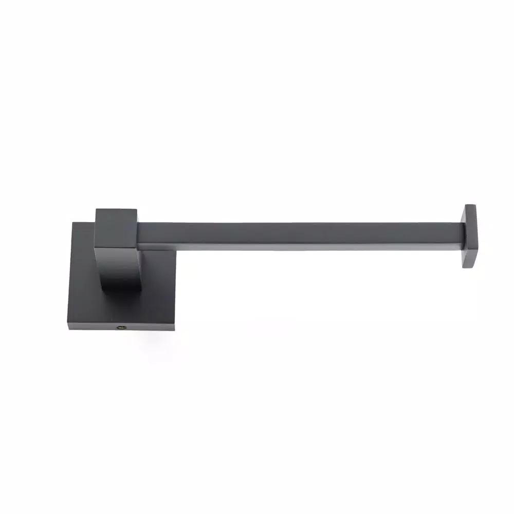 Italia Trieste Matte Black Toilet Paper Holder - Modern Solid Brass Wall Mount