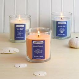 LUMABASE Beach Collection Scented Candles Set of 3 - Ocean Mist, Sea Salt, Coral Sands (10 oz. Each) thumbnail 2