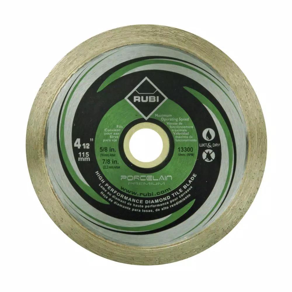 Rubi 4-1/2 in. Premium Porcelain Diamond Blade for Wet and Dry Cutting