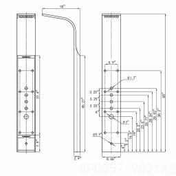AKDY 65 in. 8-Jet Shower Panel System, Space Gray Brushed Stainless Steel with Rainfall, Waterfall & Wand thumbnail 13