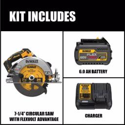 DEWALT 20V MAX Brushless 7-1/4 in. Circular Saw Kit with FLEXVOLT Advantage and (1) 6.0Ah FLEXVOLT Battery thumbnail 2