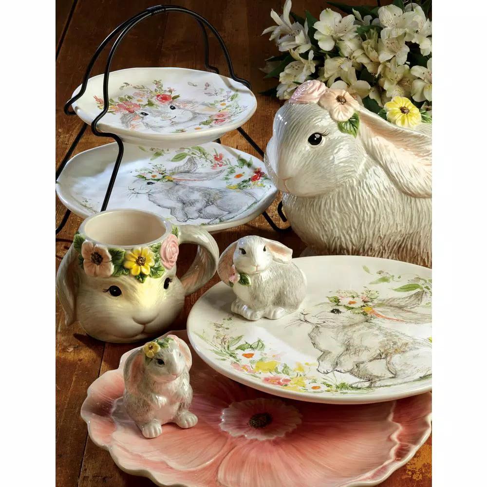 Certified International Sweet Bunny 10.75 in. Multicolored Earthenware Deep Serving Bowl