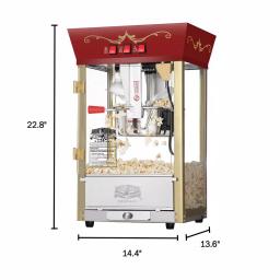 Great Northern Red Antique Style 8 oz. Commercial Popcorn Popper Machine with Tempered Glass thumbnail 2