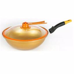 Tayama Non-Stick Ceramic Golden Wok, 32 cm Multi-Functional Cookware thumbnail 3