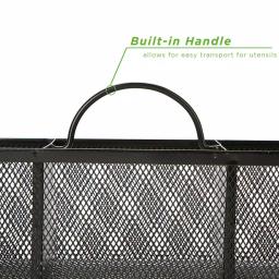 Mind Reader 3-Section Black Mesh Cutlery Holder & Silverware Organizer thumbnail 3