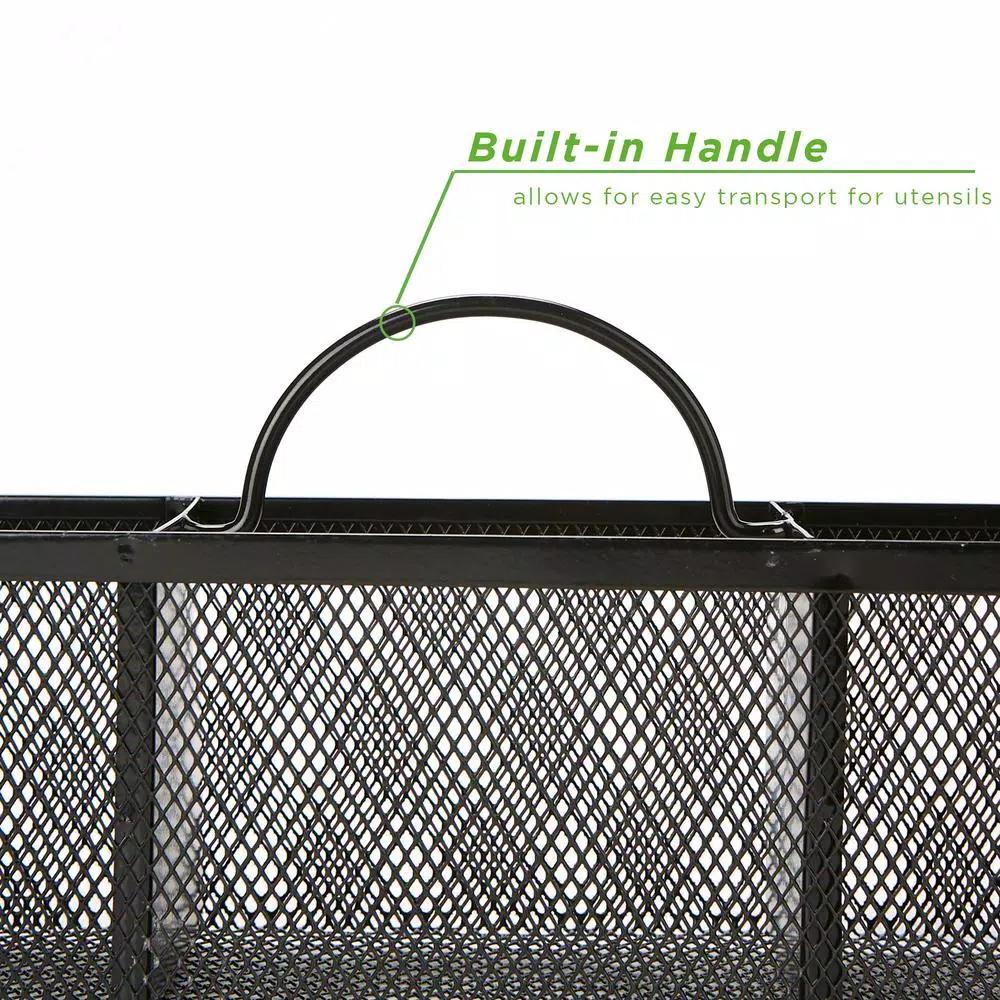 Mind Reader 3-Section Black Mesh Cutlery Holder & Silverware Organizer