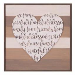 Pinnacle Patton Wall Decor 18x18 Thankful Grateful Blessed Cut-Out Heart Wood Sign thumbnail 2