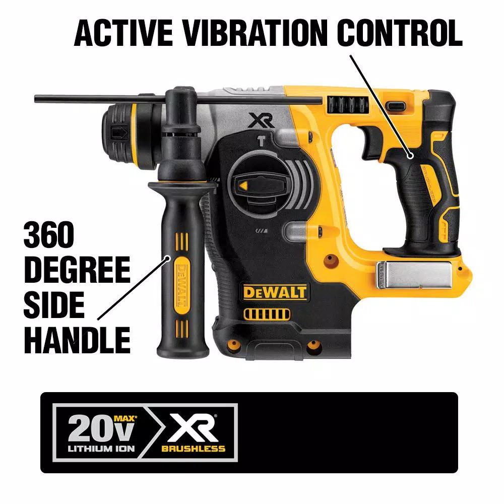DEWALT 20V MAX XR Brushless 1 in. SDS Plus Rotary Hammer Kit with 3.0Ah Battery & Charger