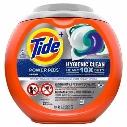 Tide Heavy Duty 10X Hygienic Clean Power PODS Laundry Detergent, Original Scent, 21-Count thumbnail 1