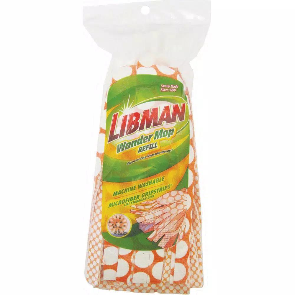 Libman Wonder Mop Refill - Microfiber GRIPSTRIPS Twist Mop Head for Hard Floors