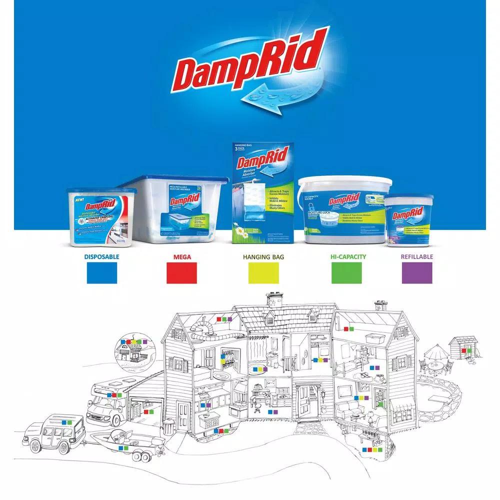 DampRid Low Profile Moisture Absorber Refill, 10.5 oz, Fresh Scent