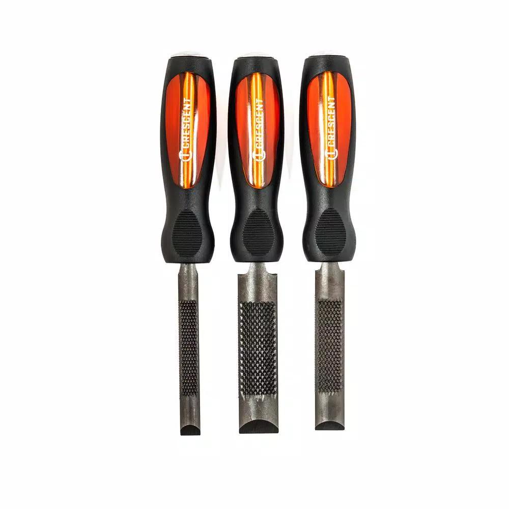 Nicholson WoodChuck 4-in-1 Combination Chisel and Wood Rasp Set, 3-Piece