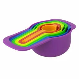 Home Basics 10-Piece Nesting Mixing Bowl and Kitchen Prep Set, Multi-Color Plastic thumbnail 4