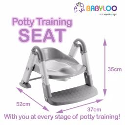 Babyloo Bambino 3-in-1 Convertible Toddler Potty Trainer and Step Stool - Gray thumbnail 7