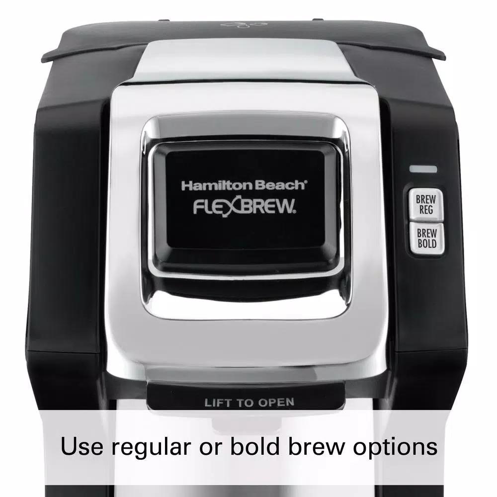 Hamilton Beach FlexBrew Black Single Serve Plus Coffee Maker - Brews Pods or Ground Coffee