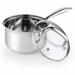 Cook N Home 2 qt. Stainless Steel Saucepan with Tempered Glass Lid thumbnail 3