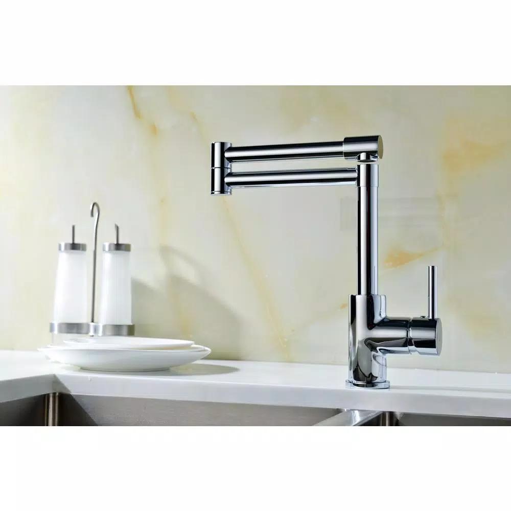 ANZZI Manis Series Deck-Mounted Pot Filler, Polished Chrome