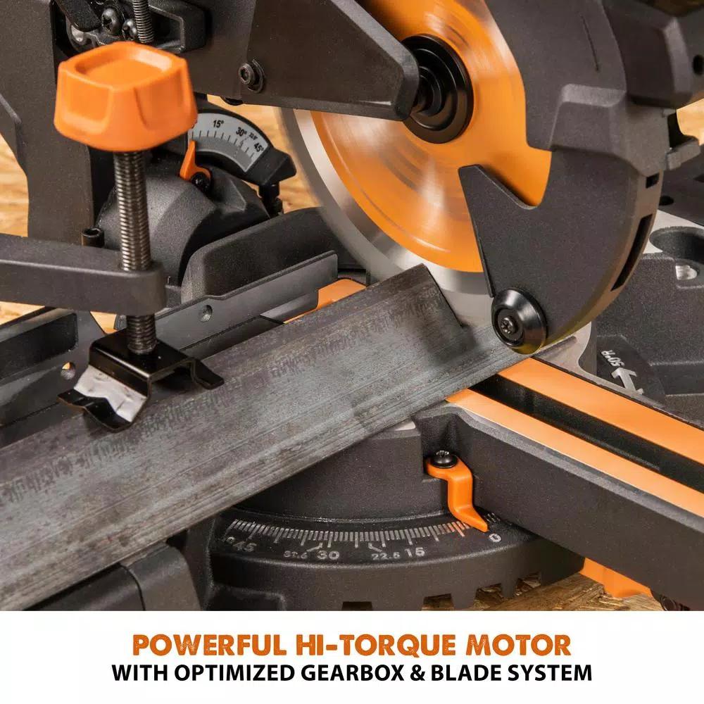 Evolution Power Tools Evolution 10 Amp 7-1/4 in. Sliding Compound Miter Saw with Laser Guide and Multi-Material Blade