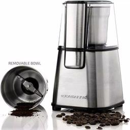 Ovente Electric Coffee Grinder, 200W Multi-Purpose Blade Grinder, Silver thumbnail 2