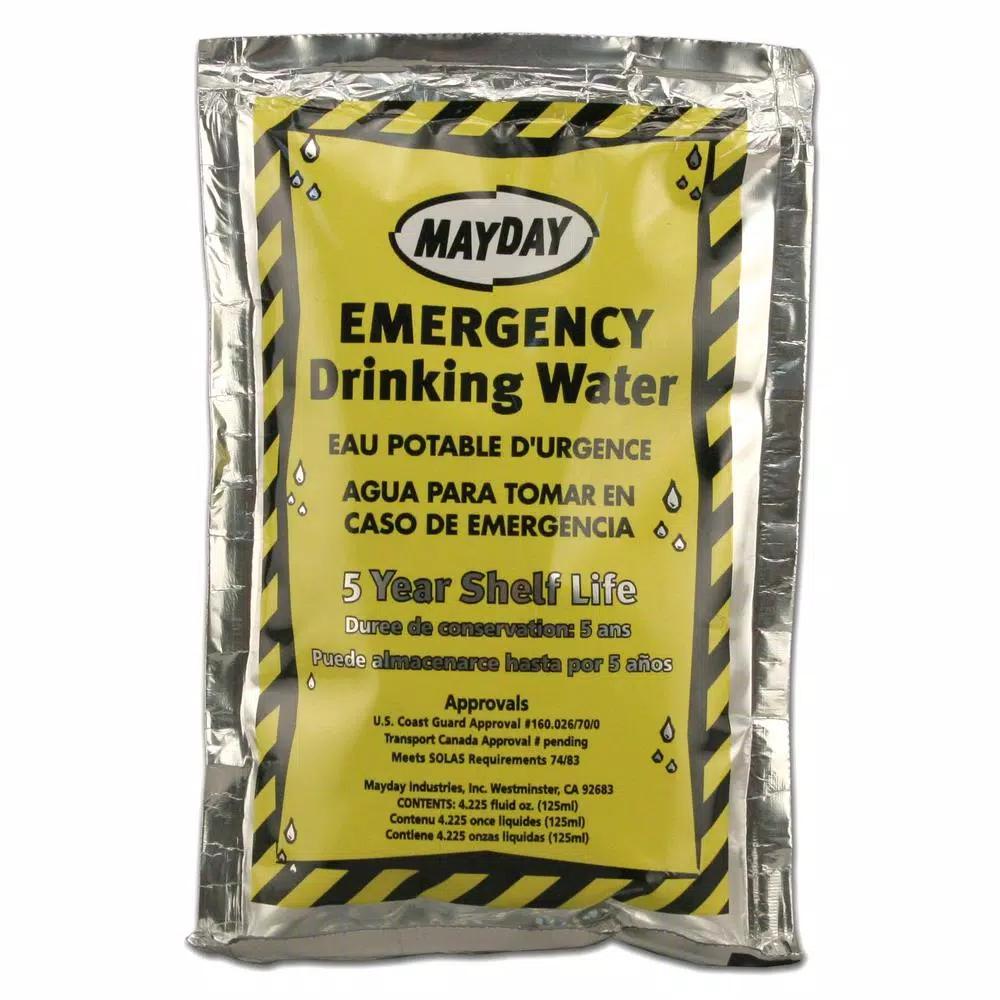 Mayday Emergency Drinking Water Purified Pouches, 4.225 oz (100-Pack)