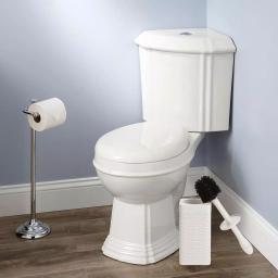Mind Reader 12 in. Plastic Toilet Brush and Holder Set, Ivory thumbnail 6