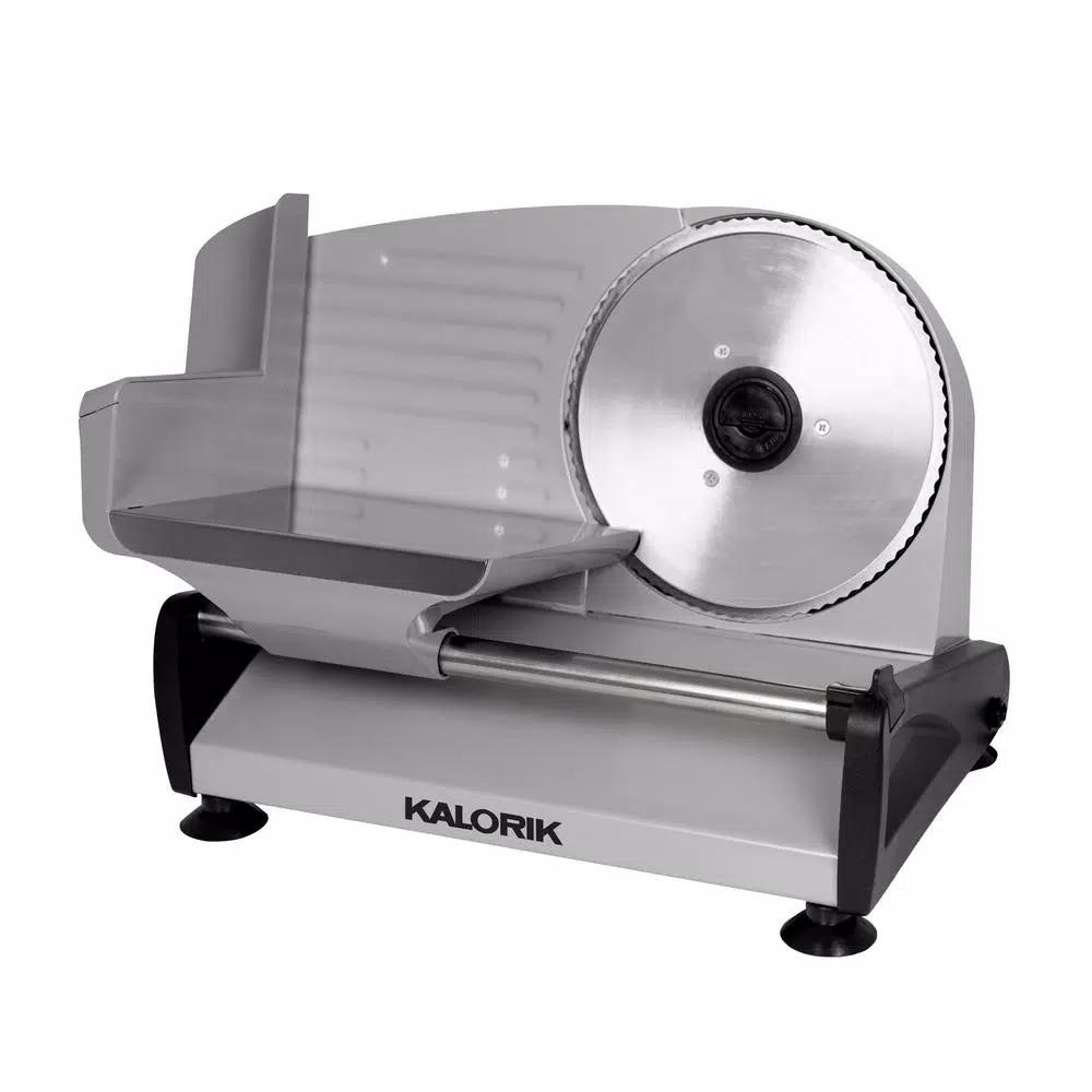 KALORIK 200W Professional Food Slicer with 7.5 in. Stainless Steel Serrated Blade, Silver