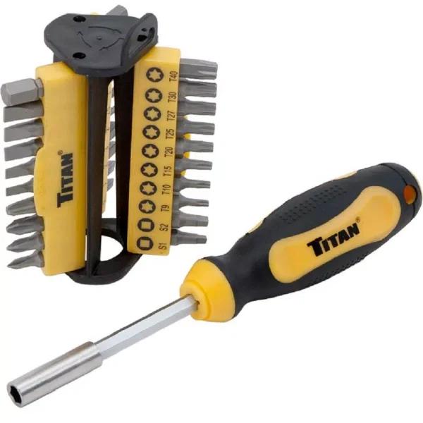 TITAN 31-Piece Bit Driver Set with 1/4 in. Drive and Bit Holder