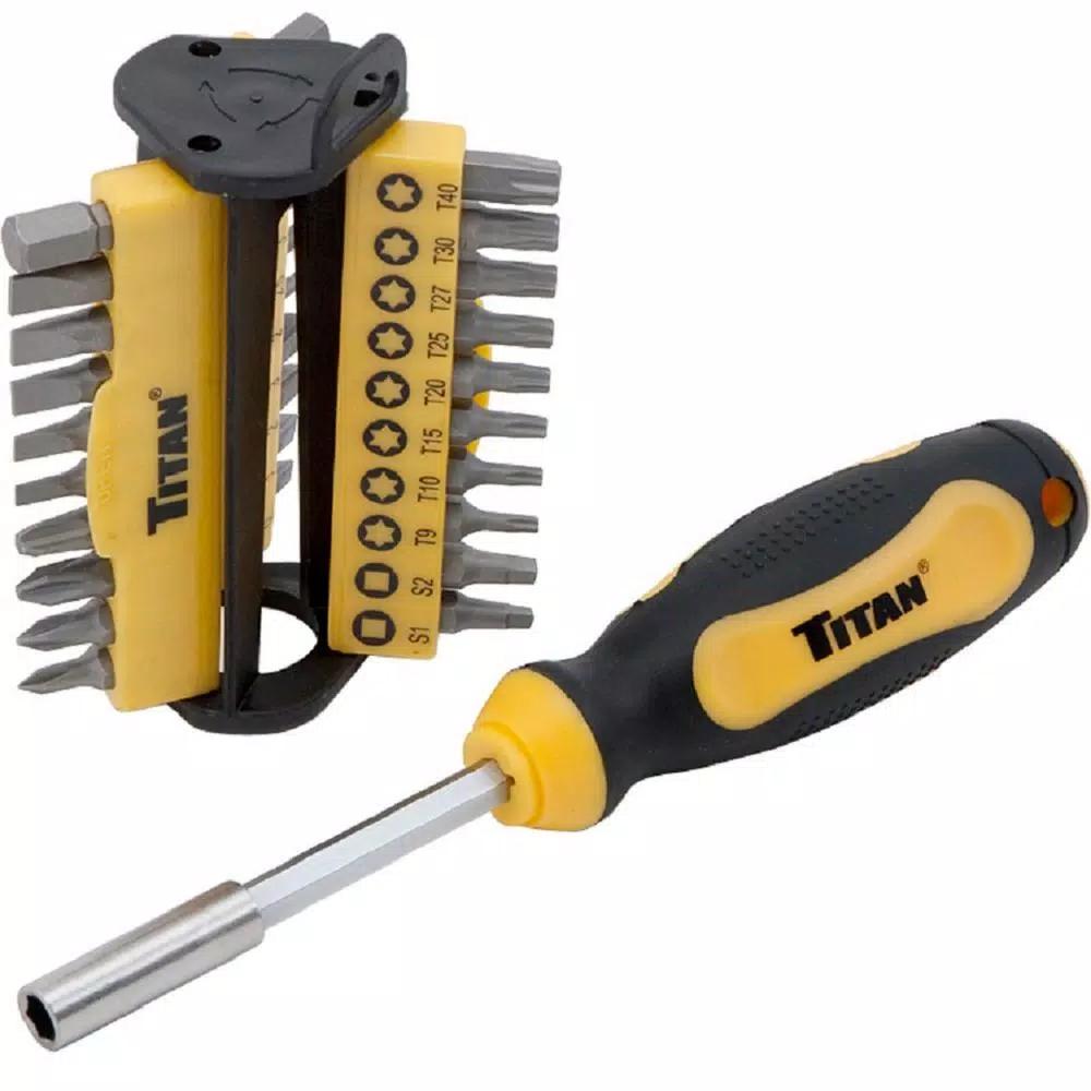 TITAN 31-Piece Bit Driver Set with 1/4 in. Drive and Bit Holder