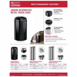 Suncast Commercial 12 Gallon Metal Crescent Indoor Trash Can with Metal Liner thumbnail 5