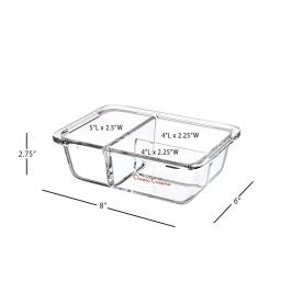 Classic Cuisine 8-Piece Borosilicate Glass Food Storage Container Set with Leak-Resistant Snap Lids thumbnail 2