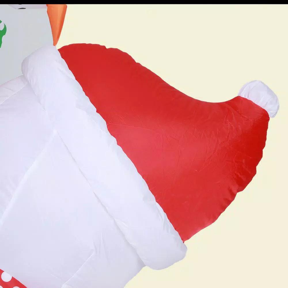 Luxen Home 8 ft. Snowman Family Playing Inflatable Holiday Yard Decor with LED Lights