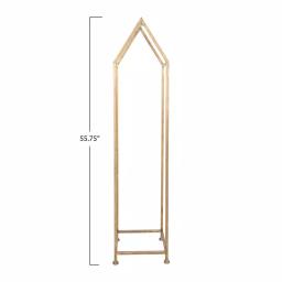3R Studios Modern Gold House Shaped Metal Firewood Holder - Tall Vertical Wood Storage Rack thumbnail 2