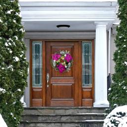 Fraser Hill Farm 24 in. Artificial Christmas Wreath with Faux Poinsettias, Ornaments, and Pinecones thumbnail 4