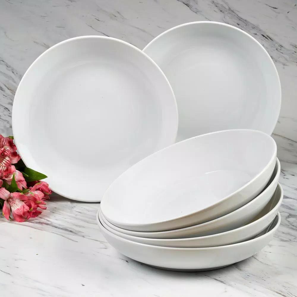Certified International Bianca White Porcelain Dinner Bowls, Set of 6