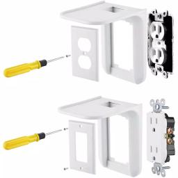 Wasserstein AC Outlet Mount for Google Nest WiFi, Nest Mini, and Nest Hub - Wall Outlet Shelf (2-Pack) thumbnail 3