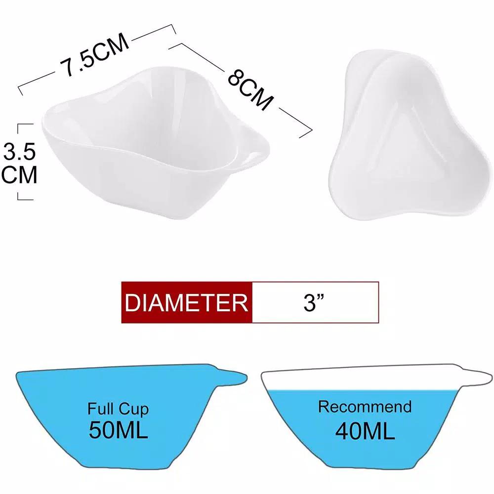 MALACASA 3 in. White Porcelain Ramekins Set of 16, Ceramic Souffle Dishes and Serving Bowls