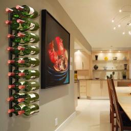Epicureanist 18-Bottle Metal Wall-Mounted Wine Rack, Black thumbnail 3